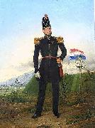 unknow artist Oil painting with an officer of the KNIL, the Royal Dutch East Indies Army. painting